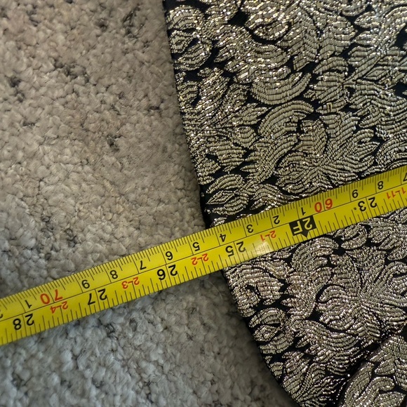 Ark & Co NWT L Gold and Black Blazer jacquard thicker metallic tuxedo cut blazer - Picture 10 of 12